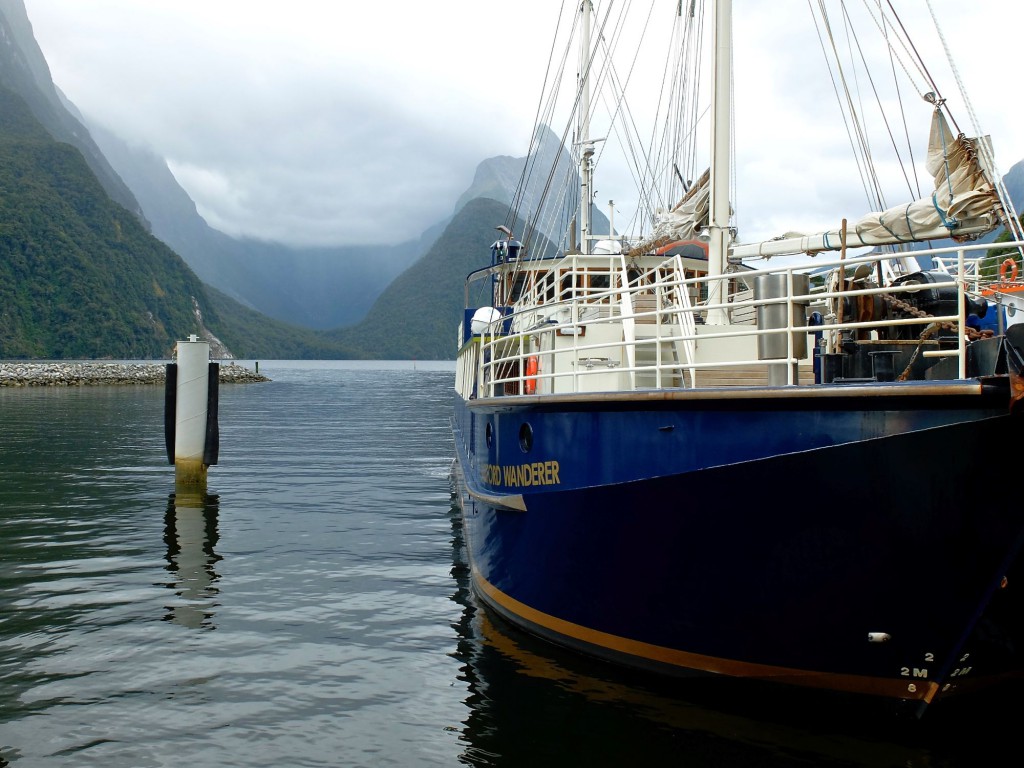 New Zealand Milford Sound boat