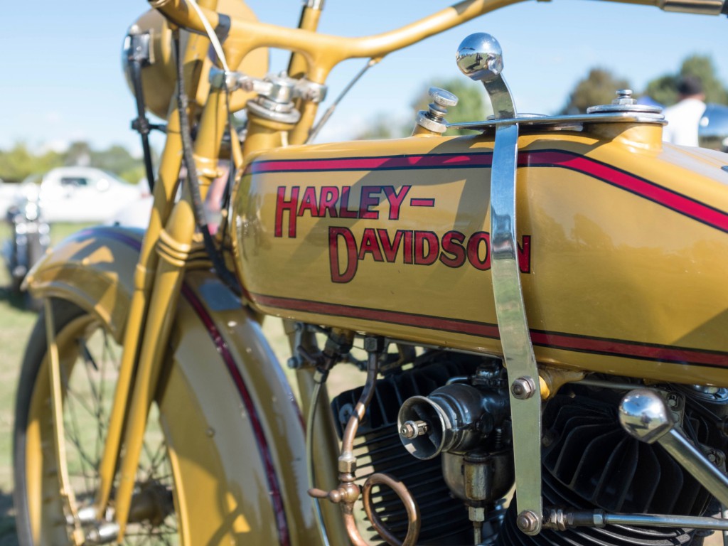 Machine Show Harley mustard detail